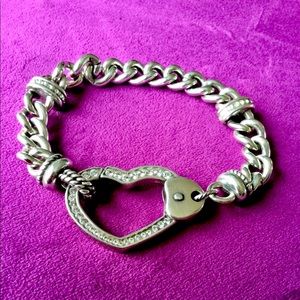 Silver plated Heart Chain Link Bracelet